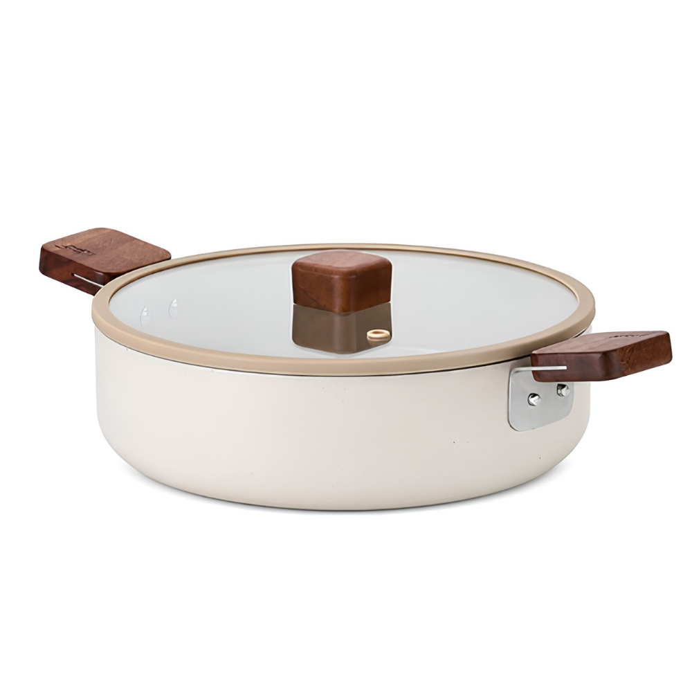Neoflam BIEN жаровня (низкая кастрюля) 2.5 л, со стеклянной крышкой, литой алюминий, индукция